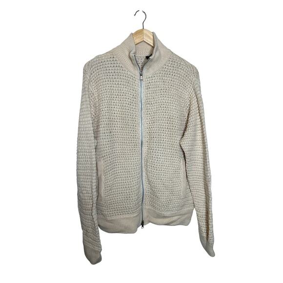 Dkny Other - DKNY Men's 100% Merino Wool Full Zip Cardigan Sweater Beige Size XL